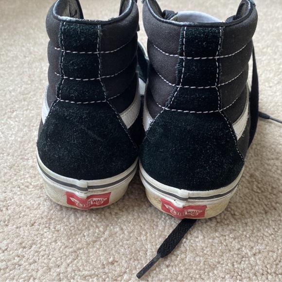 Vans High Top Sneakers Canvas Black Men 5.5 Women 7 - Picture 3 of 4
